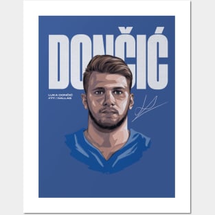 Luka Doncic Dallas Game Face Posters and Art